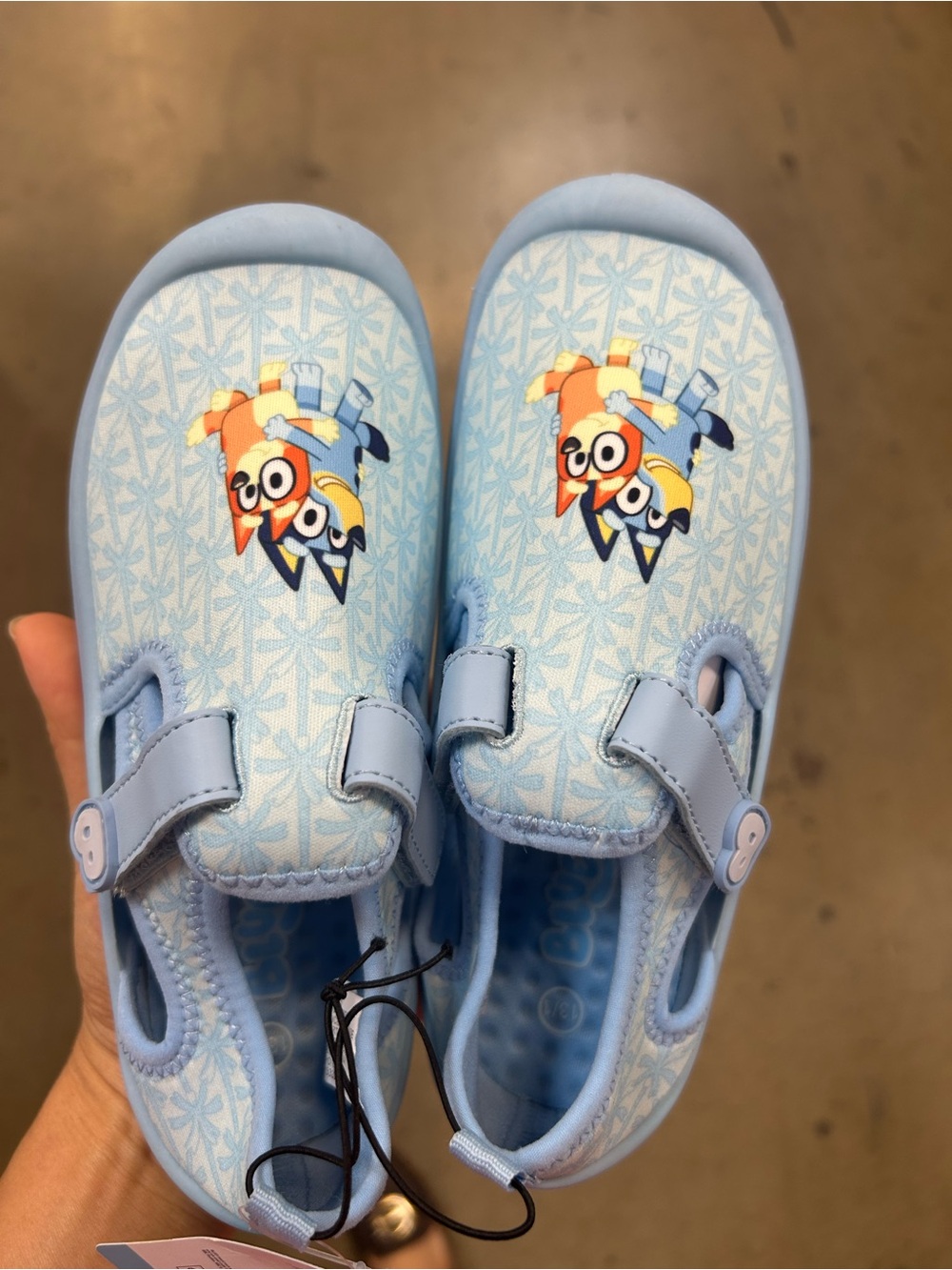 Light Blue Kids Water Shoes with Cartoon Character